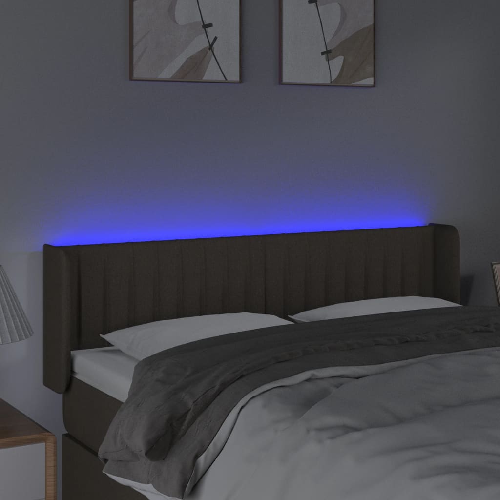 Tête de lit à LED Taupe 147x16x78/88 cm Tissu - XIOS