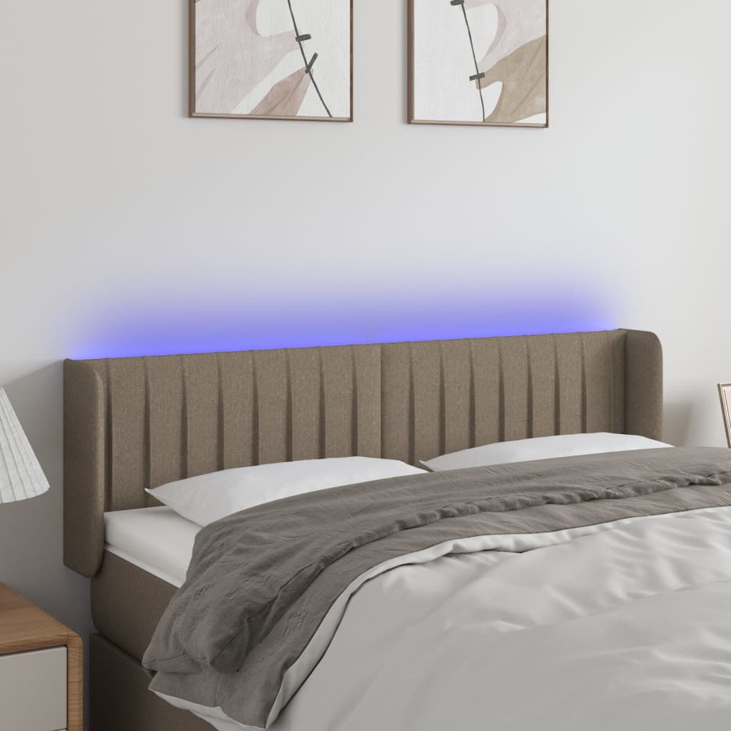 Tête de lit à LED Taupe 147x16x78/88 cm Tissu - XIOS