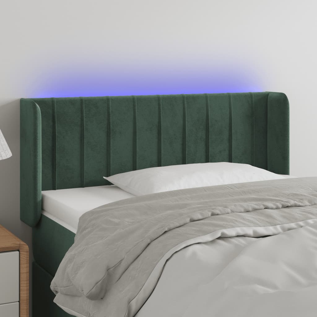 Tête de lit à LED Vert foncé 103x16x78/88 cm Velours - XIOS