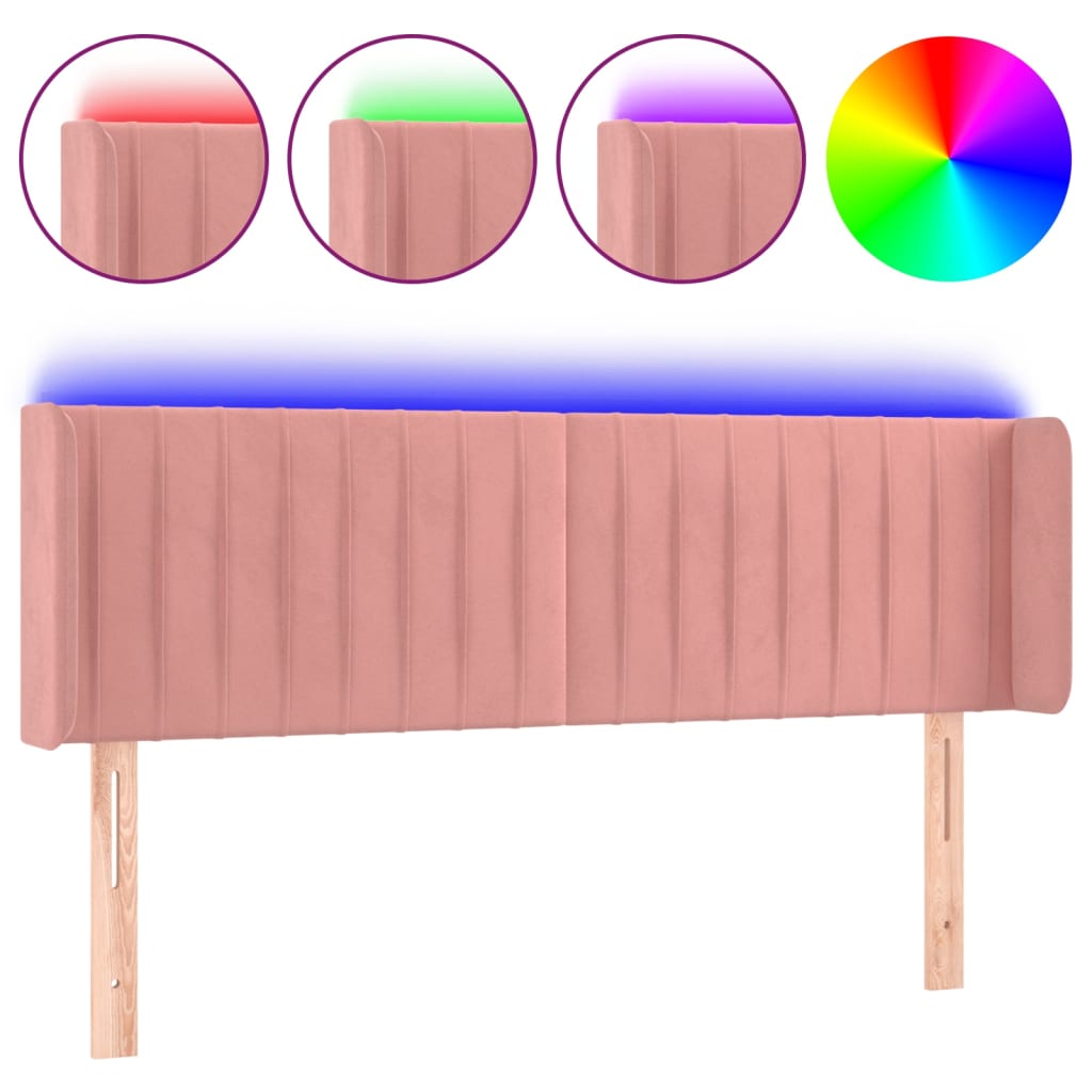 Tête de lit à LED Rose 147x16x78/88 cm Velours - XIOS