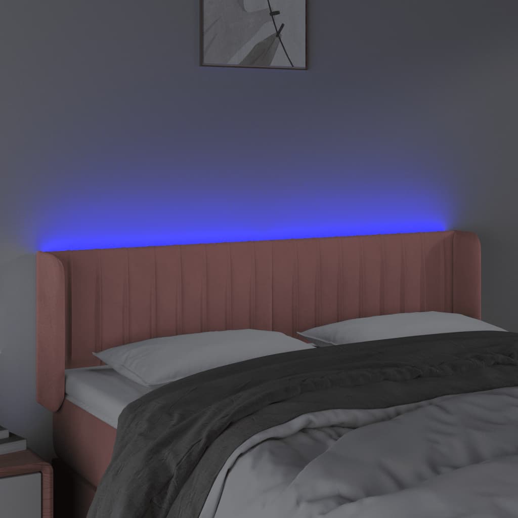 Tête de lit à LED Rose 147x16x78/88 cm Velours - XIOS