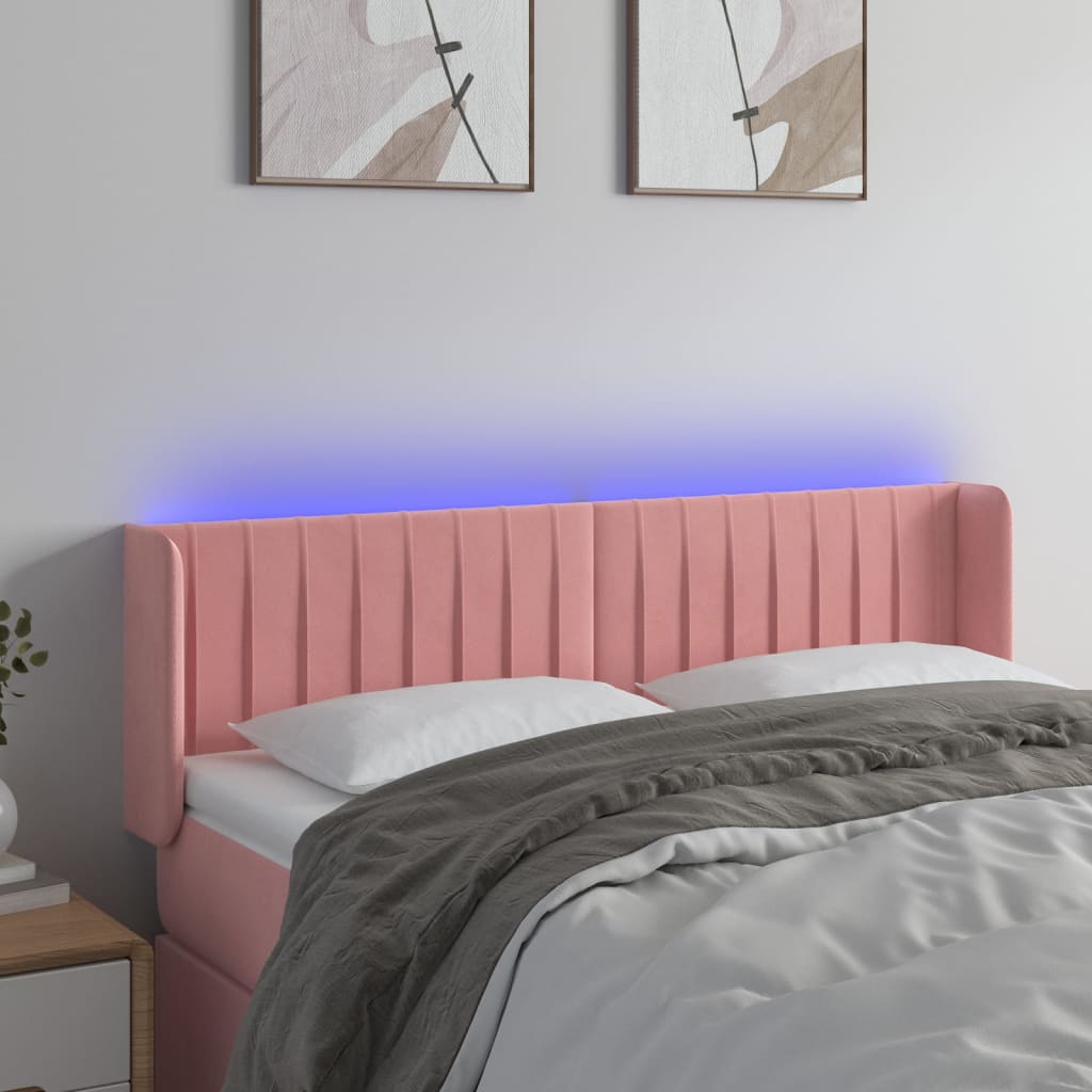 Tête de lit à LED Rose 147x16x78/88 cm Velours - XIOS