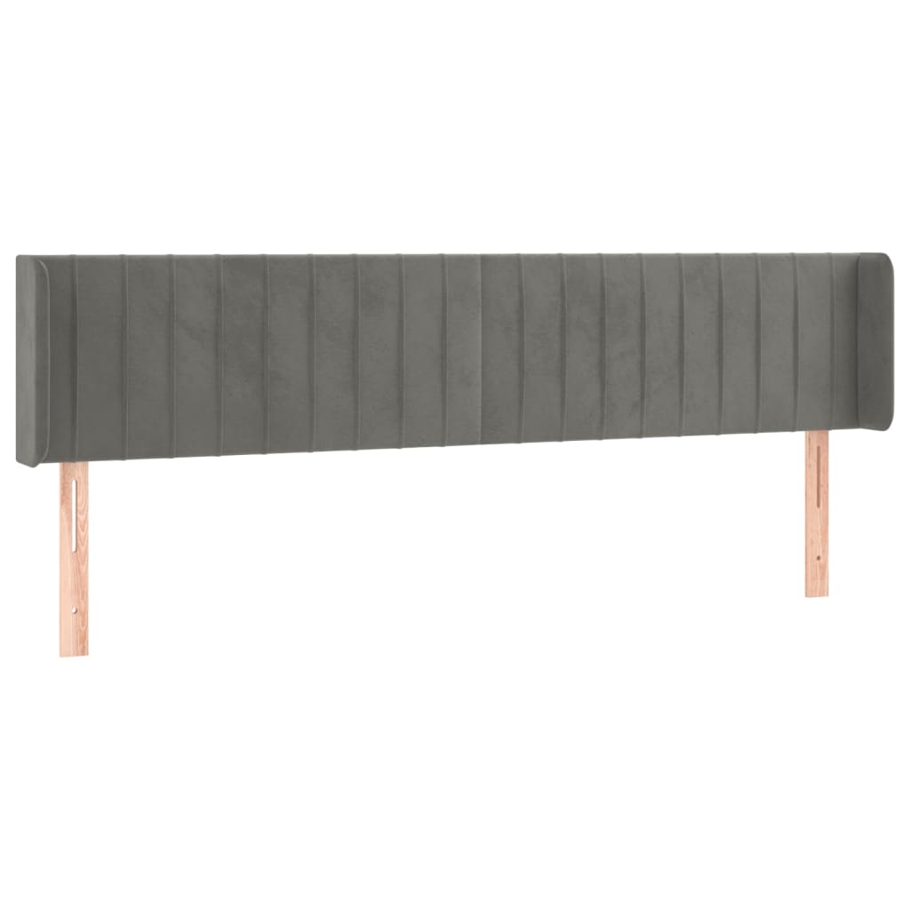 Tête de lit à LED Gris clair 163x16x78/88 cm Velours - XIOS