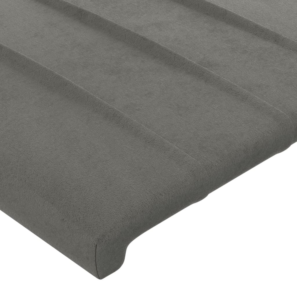 Tête de lit à LED Gris clair 203x16x78/88 cm Velours - XIOS