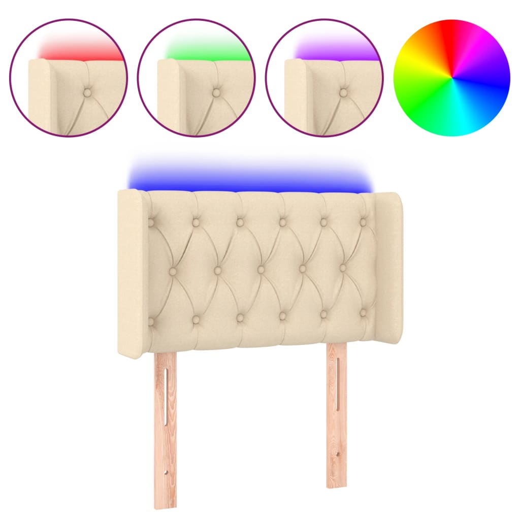 Tête de lit à LED Crème 83x16x78/88 cm Tissu - XIOS