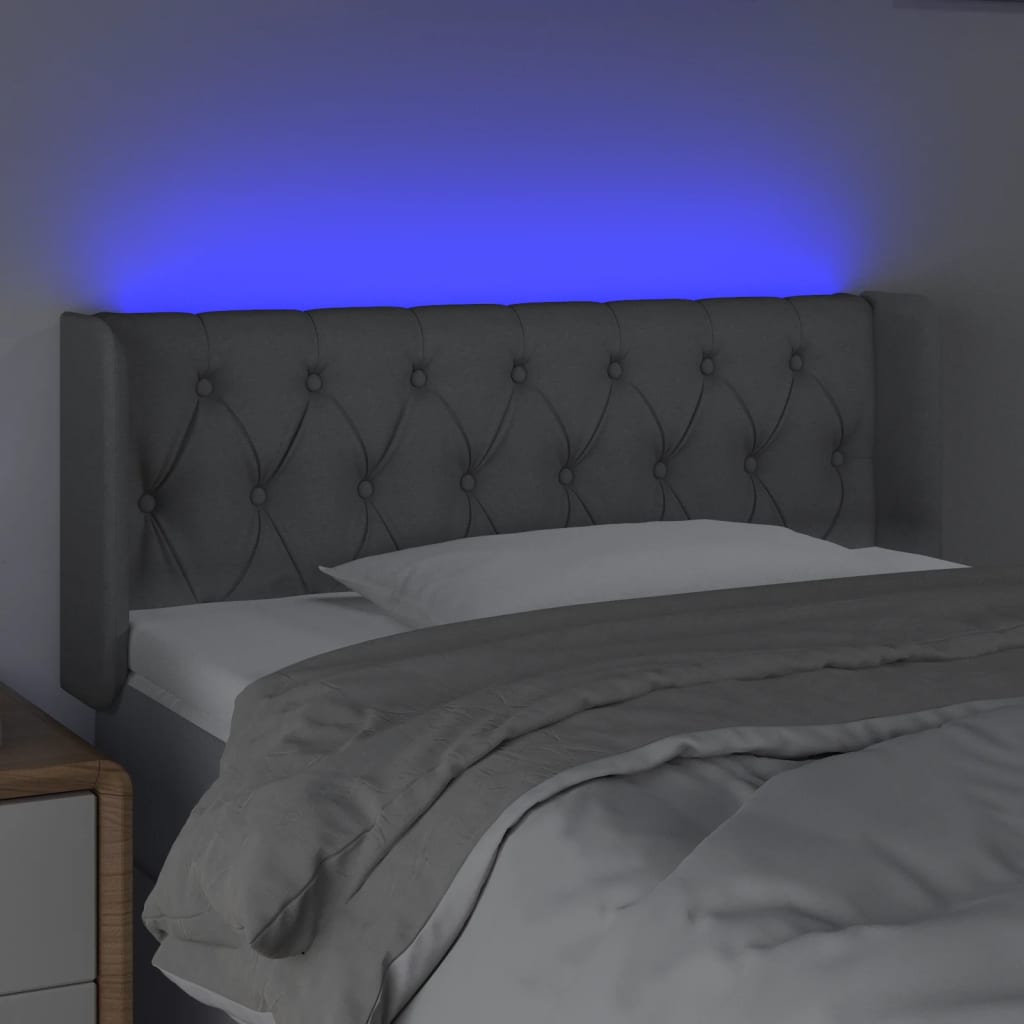 Tête de lit à LED Gris clair 93x16x78/88 cm Tissu - XIOS