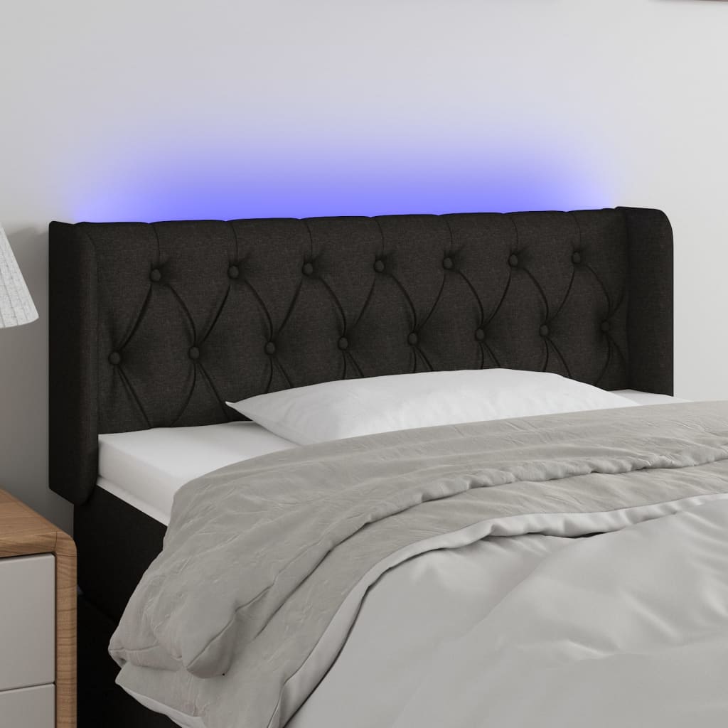 Tête de lit à LED Noir 93x16x78/88 cm Tissu - XIOS