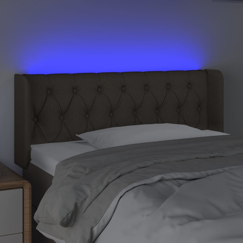 Tête de lit à LED Taupe 93x16x78/88 cm Tissu - XIOS