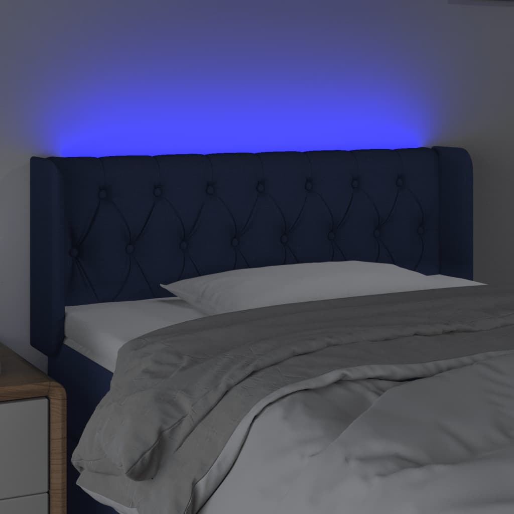 Tête de lit à LED Bleu 93x16x78/88 cm Tissu - XIOS