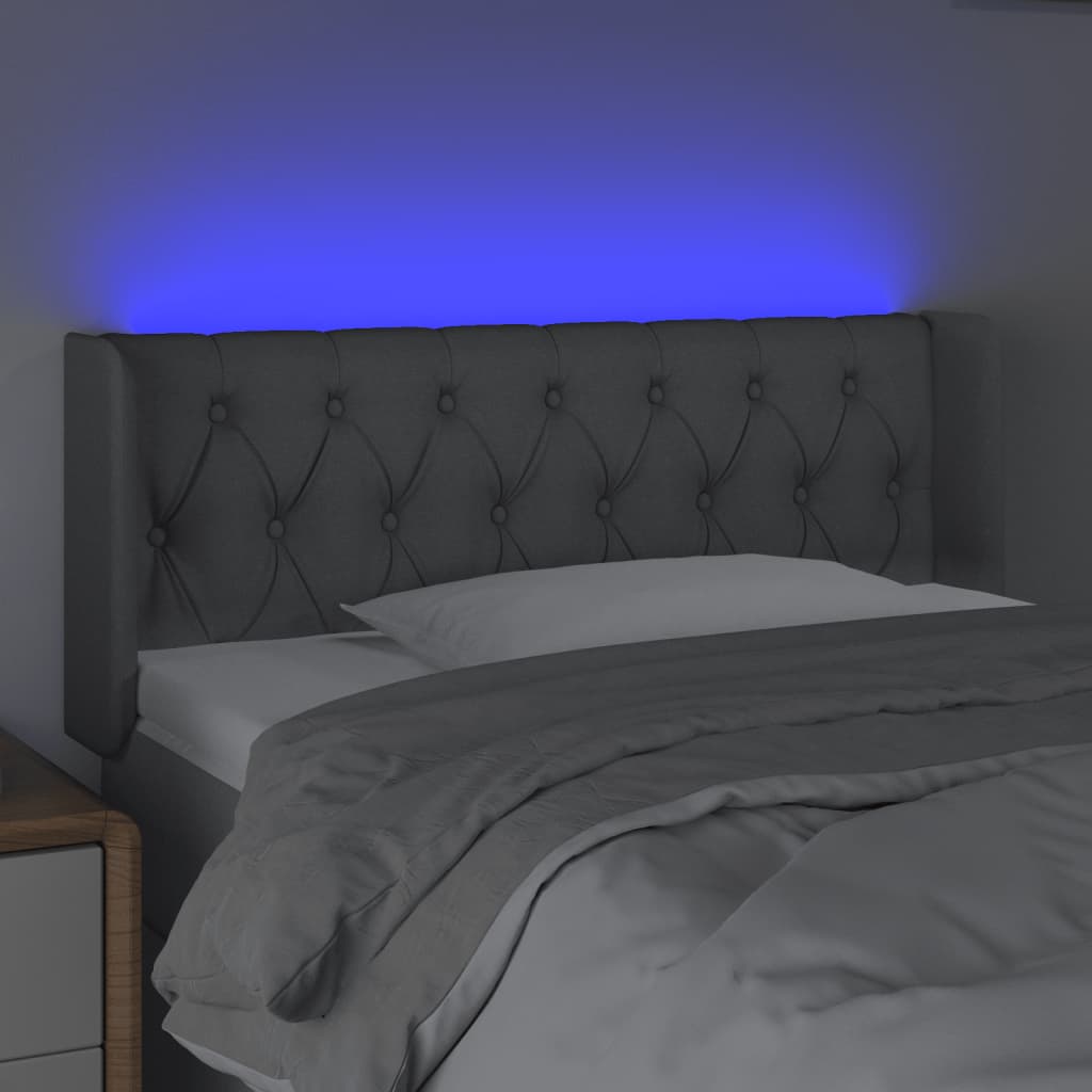 Tête de lit à LED Gris clair 103x16x78/88 cm Tissu - XIOS