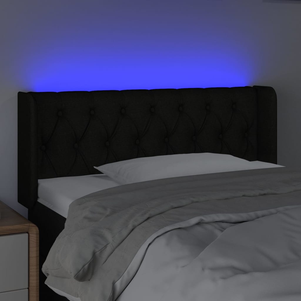 Tête de lit à LED Noir 103x16x78/88 cm Tissu - XIOS