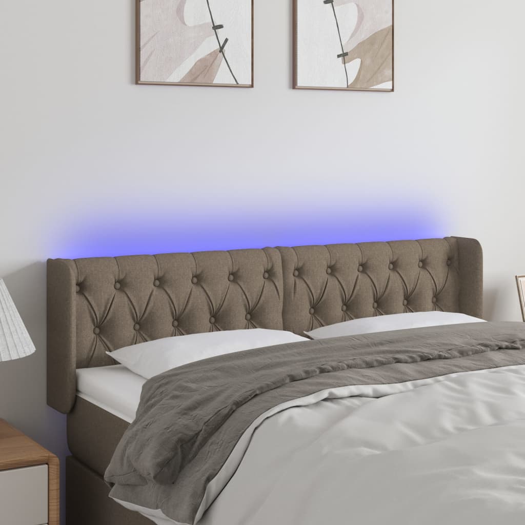 Tête de lit à LED Taupe 163x16x78/88 cm Tissu - XIOS