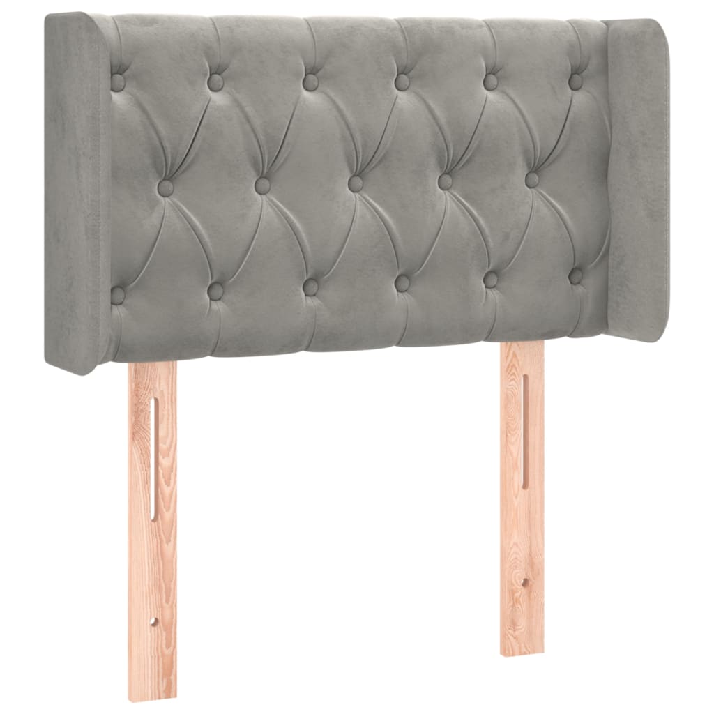 Tête de lit à LED Gris clair 83x16x78/88 cm Velours - XIOS