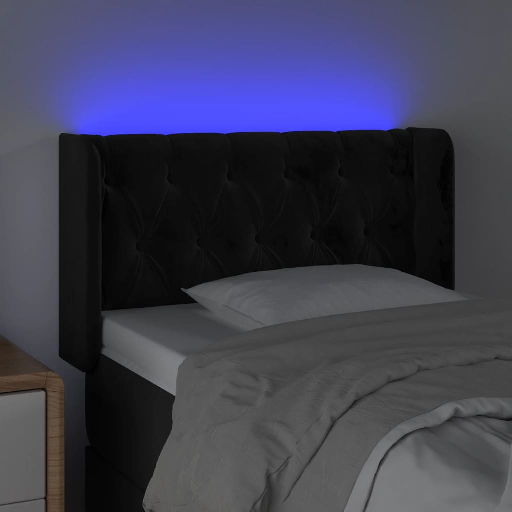 Tête de lit à LED Noir 83x16x78/88 cm Velours - XIOS