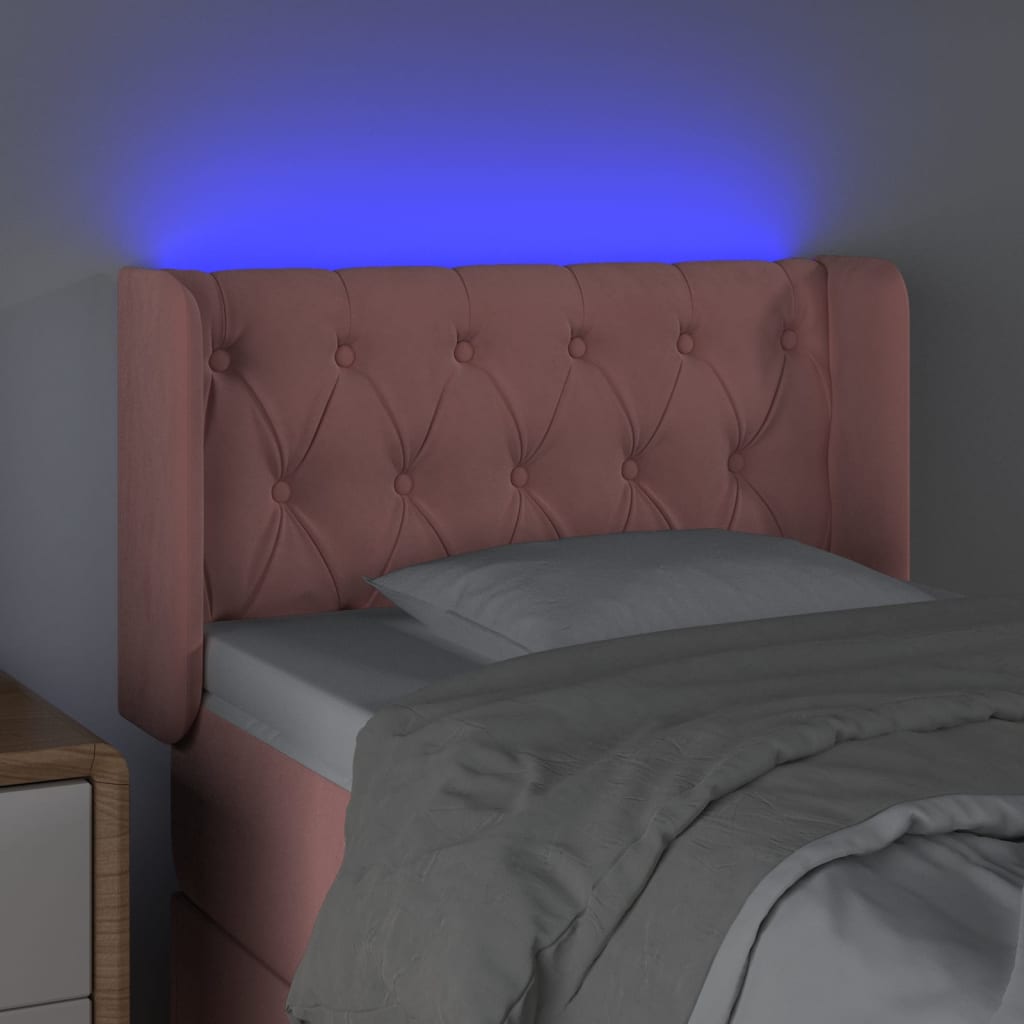 Tête de lit à LED Rose 83x16x78/88 cm Velours - XIOS