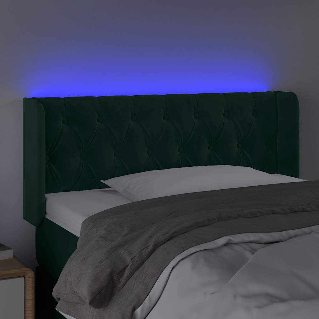 Tête de lit à LED Vert foncé 93x16x78/88 cm Velours - XIOS