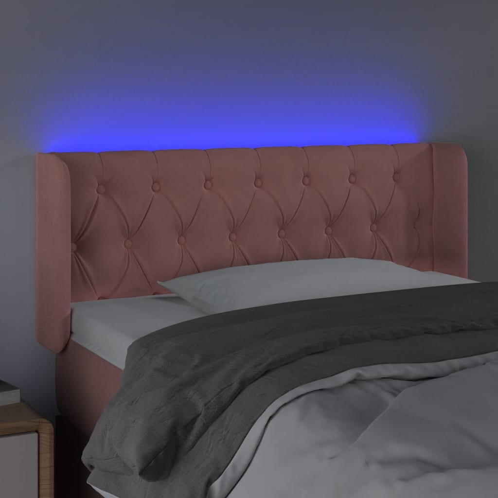 Tête de lit à LED Rose 93x16x78/88 cm Velours - XIOS