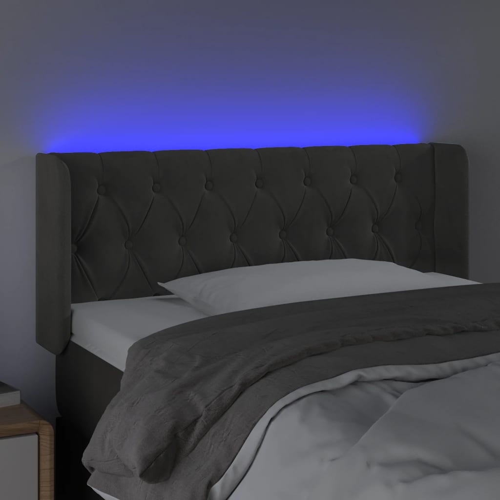 Tête de lit à LED Gris foncé 103x16x78/88 cm Velours - XIOS