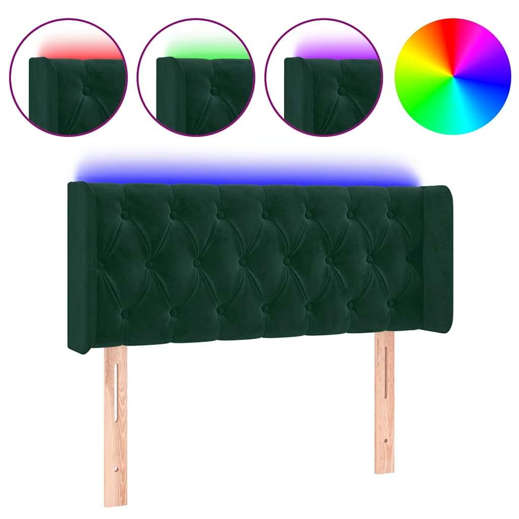 Tête de lit à LED Vert foncé 103x16x78/88 cm Velours - XIOS