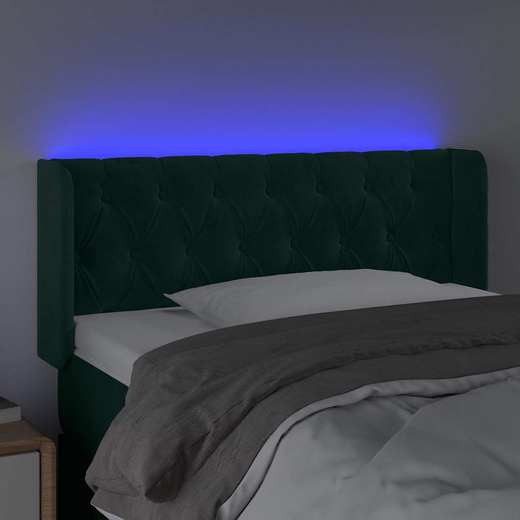 Tête de lit à LED Vert foncé 103x16x78/88 cm Velours - XIOS