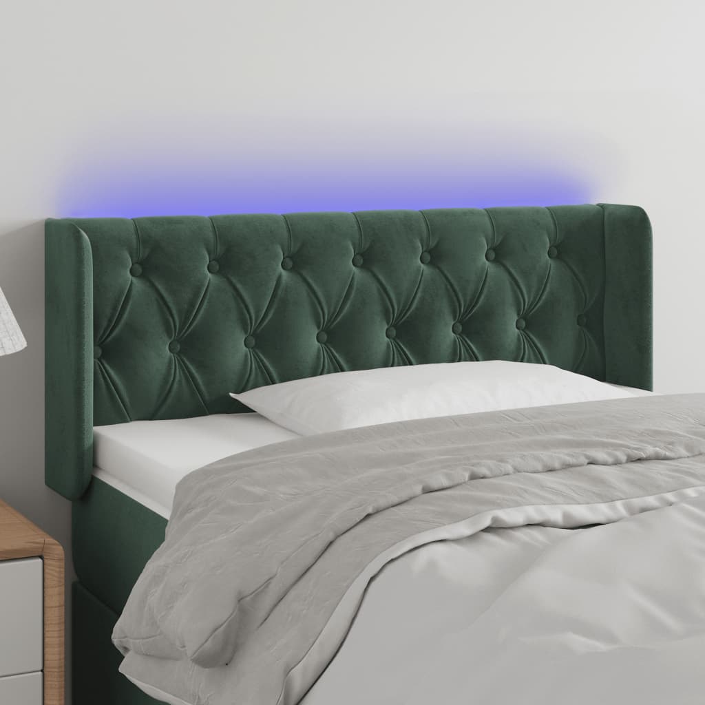 Tête de lit à LED Vert foncé 103x16x78/88 cm Velours - XIOS