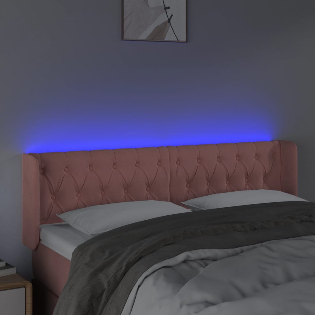 Tête de lit à LED Rose 147x16x78/88 cm Velours - XIOS