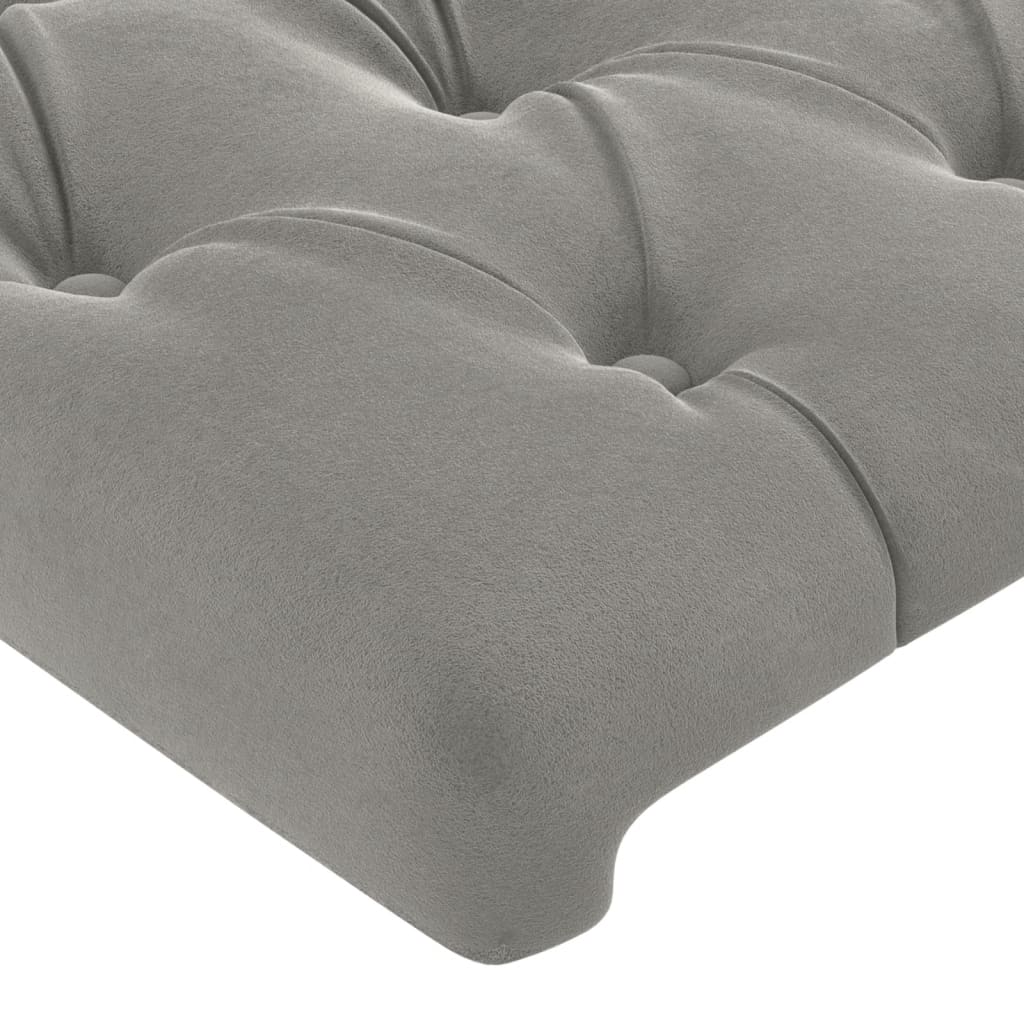 Tête de lit à LED Gris clair 163x16x78/88 cm Velours - XIOS