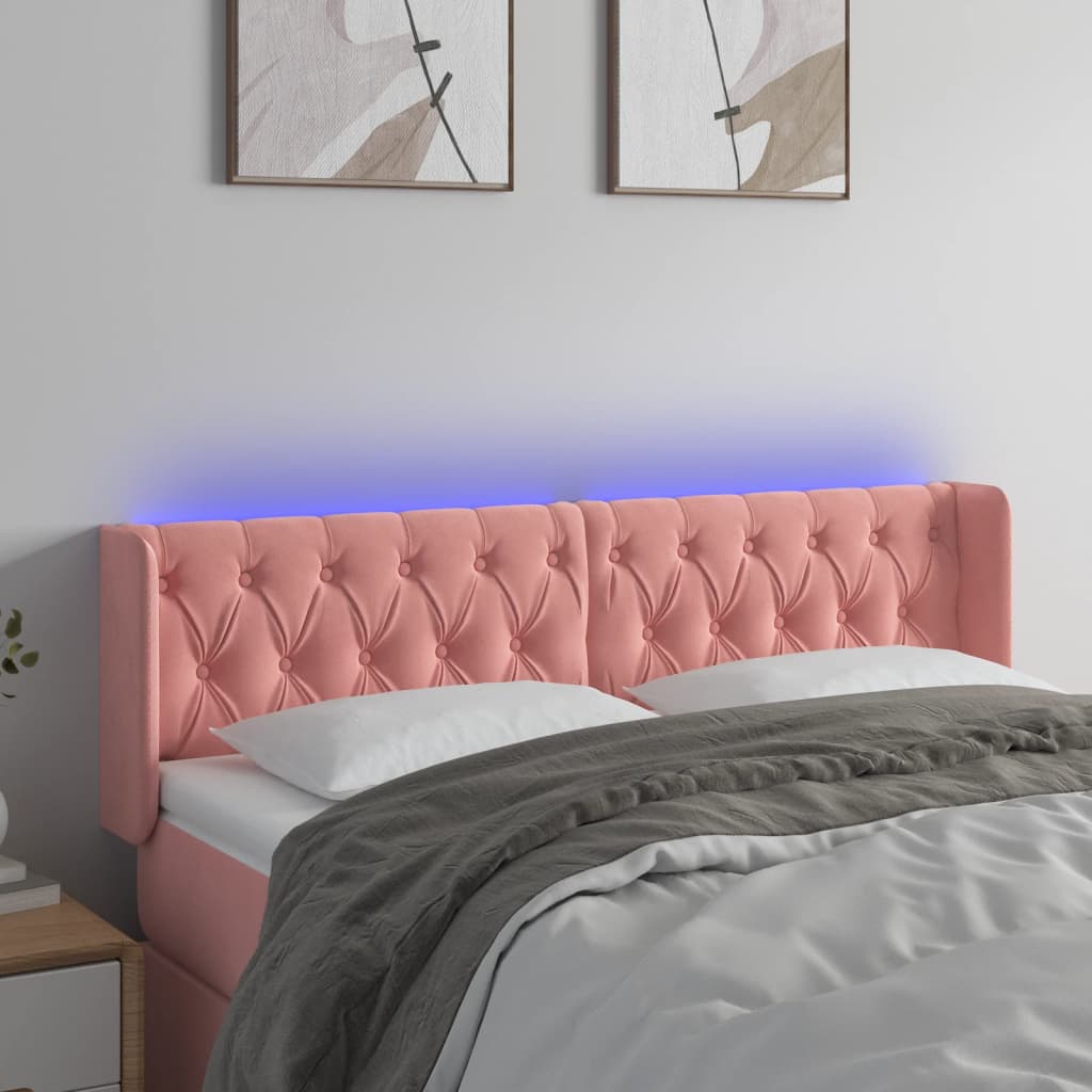 Tête de lit à LED Rose 163x16x78/88 cm Velours - XIOS