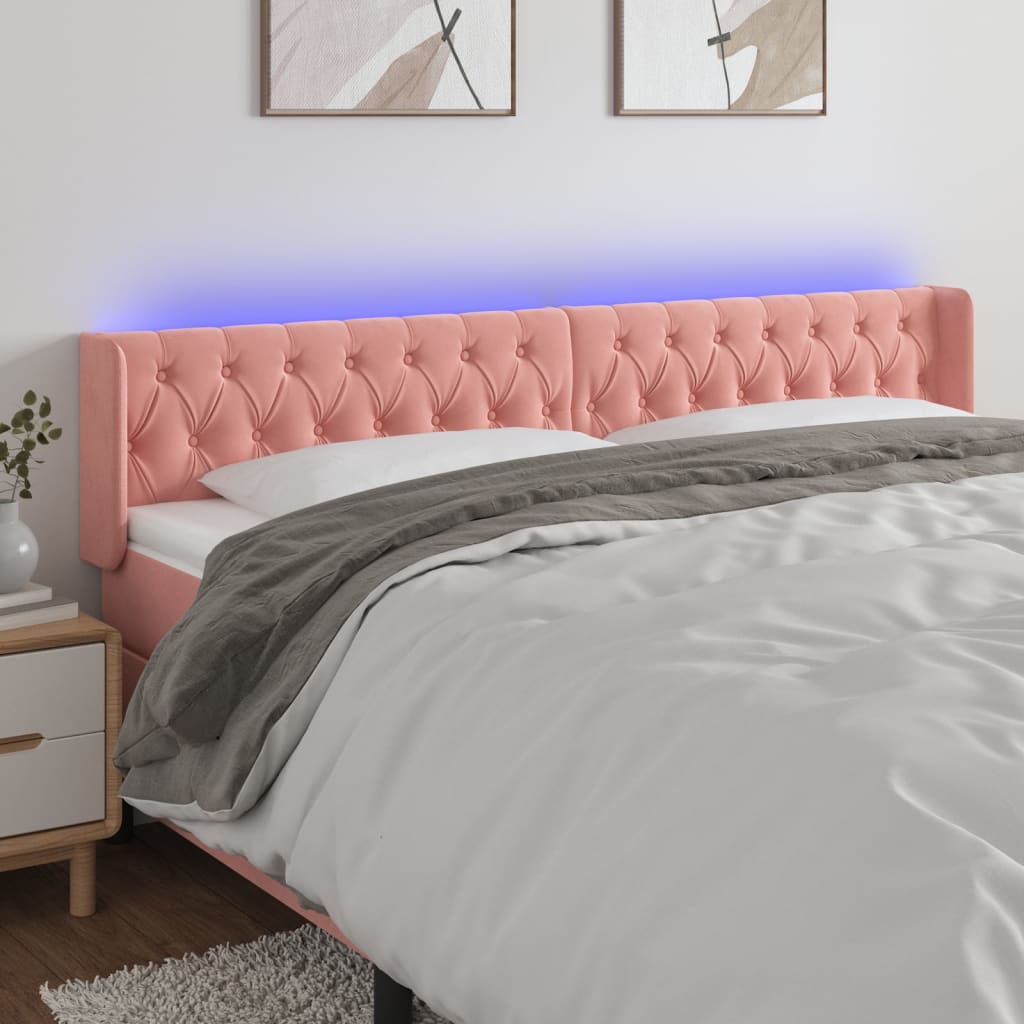 Tête de lit à LED Rose 183x16x78/88 cm Velours - XIOS