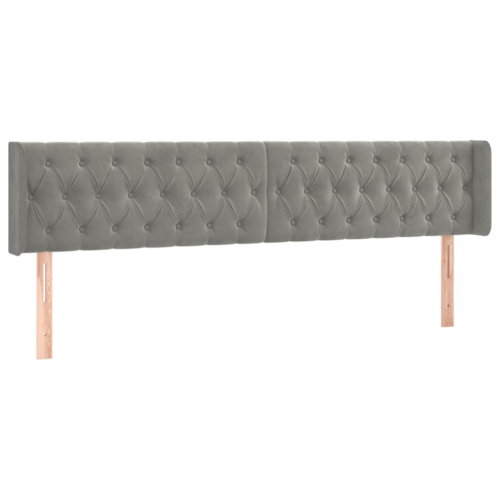 Tête de lit à LED Gris clair 203x16x78/88 cm Velours - XIOS