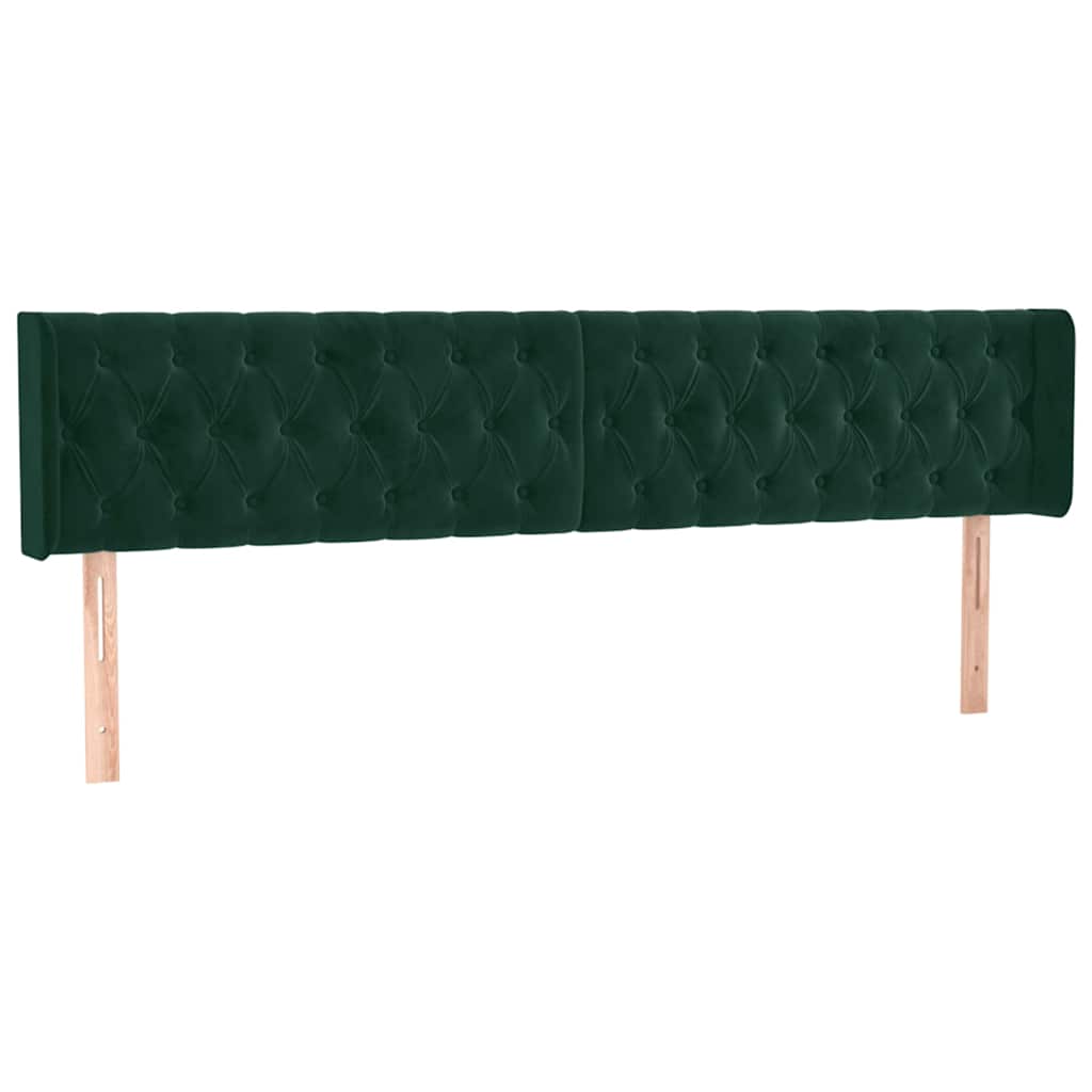 Tête de lit à LED Vert foncé 203x16x78/88 cm Velours - XIOS