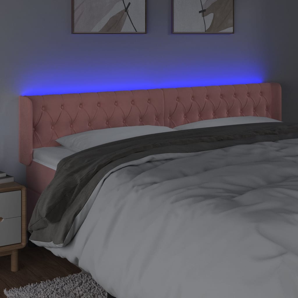 Tête de lit à LED Rose 203x16x78/88 cm Velours - XIOS