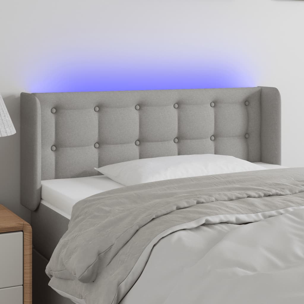 Tête de lit à LED Gris clair 83x16x78/88 cm Tissu - XIOS