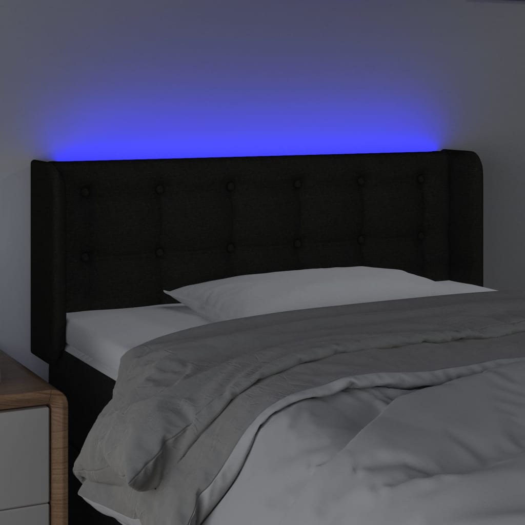 Tête de lit à LED Noir 83x16x78/88 cm Tissu - XIOS