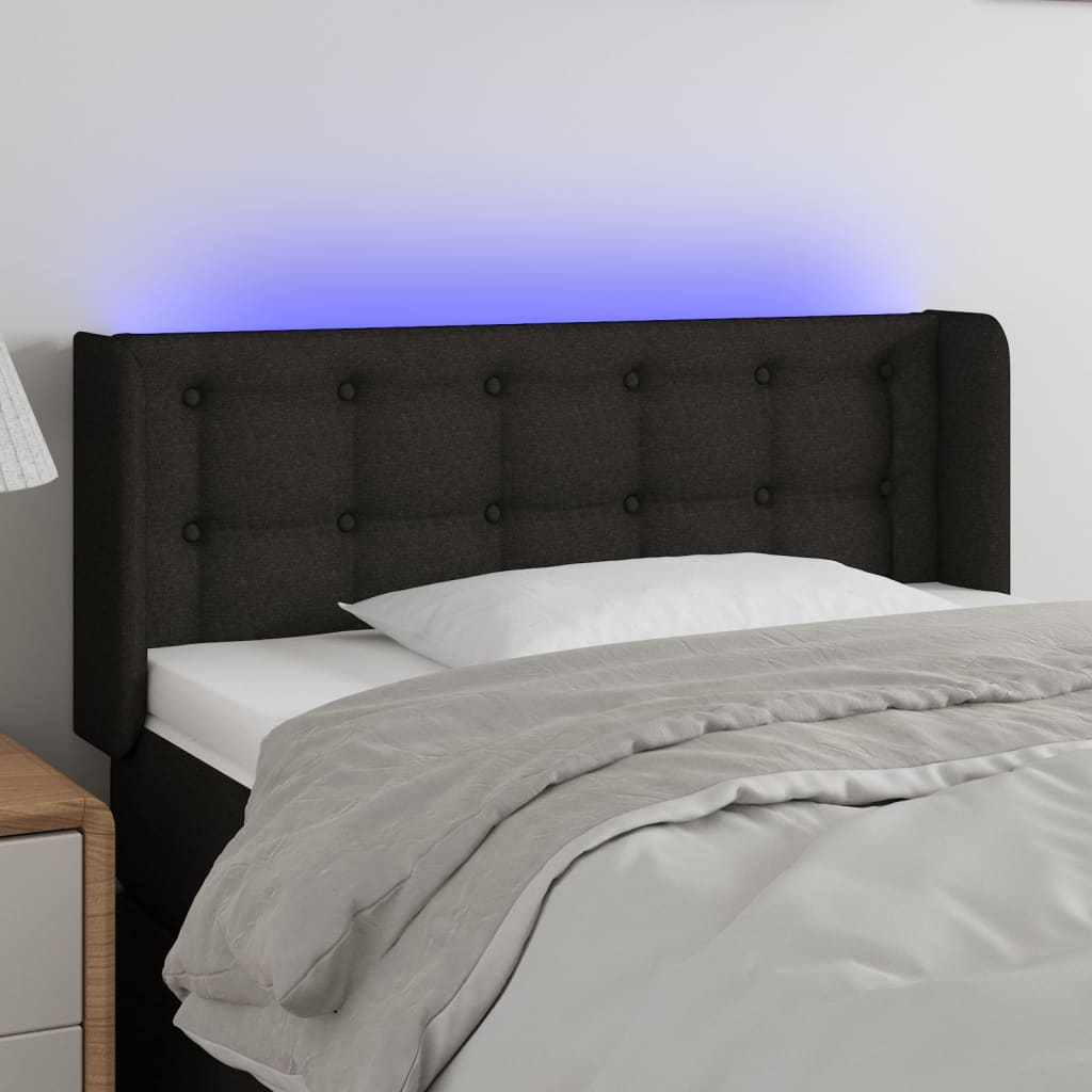 Tête de lit à LED Noir 83x16x78/88 cm Tissu - XIOS