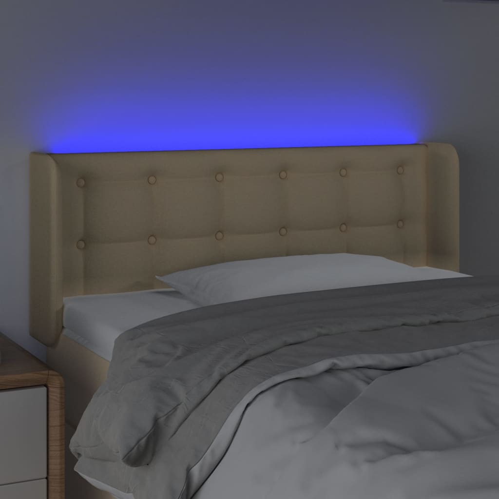 Tête de lit à LED Crème 83x16x78/88 cm Tissu - XIOS