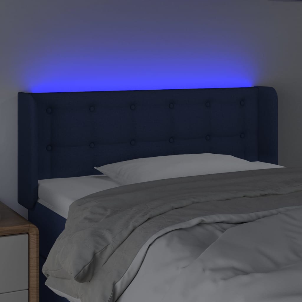 Tête de lit à LED Bleu 83x16x78/88 cm Tissu - XIOS