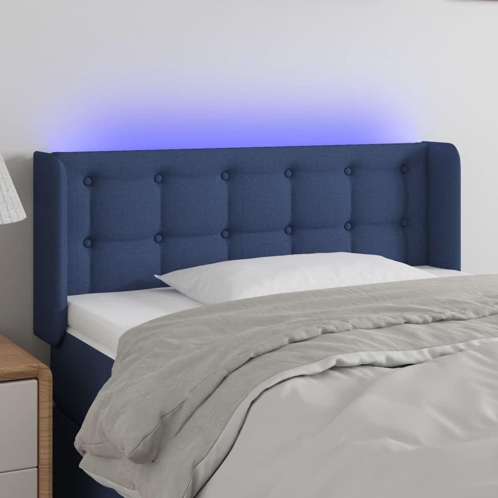 Tête de lit à LED Bleu 83x16x78/88 cm Tissu - XIOS