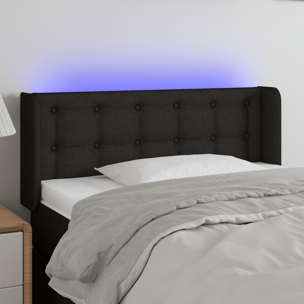 Tête de lit à LED Noir 93x16x78/88 cm Tissu - XIOS