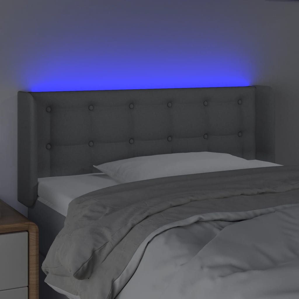 Tête de lit à LED Gris clair 103x16x78/88 cm Tissu - XIOS
