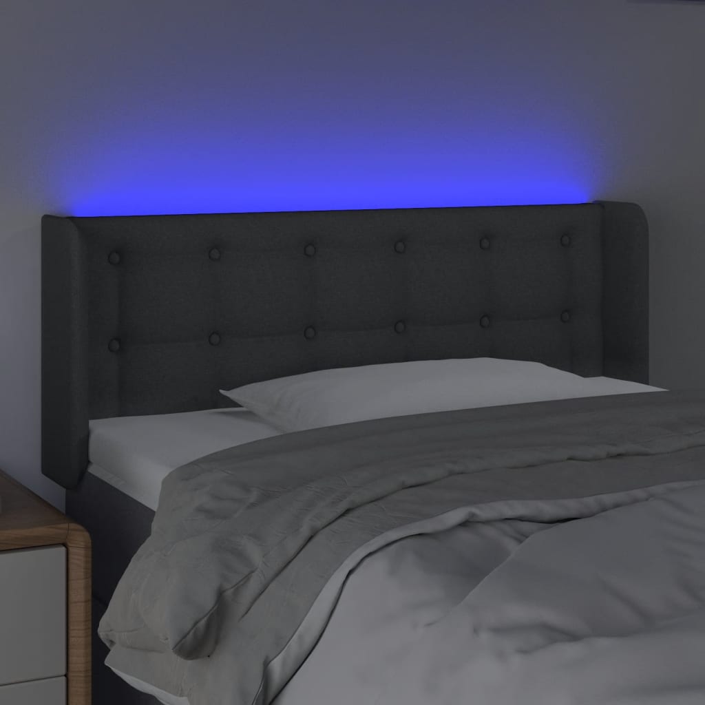 Tête de lit à LED Gris foncé 103x16x78/88 cm Tissu - XIOS