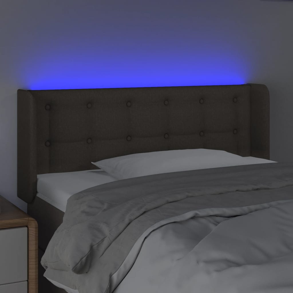 Tête de lit à LED Taupe 103x16x78/88 cm Tissu - XIOS