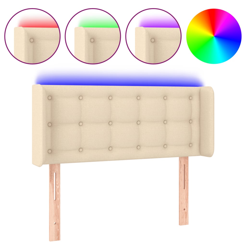 Tête de lit à LED Crème 103x16x78/88 cm Tissu - XIOS