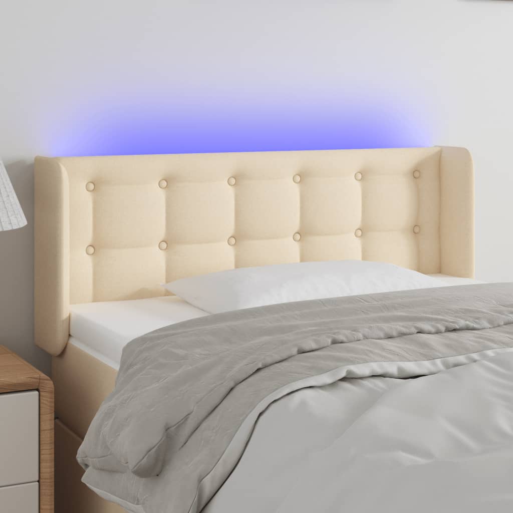 Tête de lit à LED Crème 103x16x78/88 cm Tissu - XIOS
