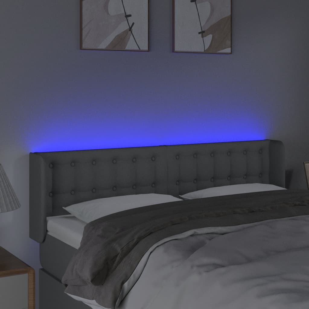 Tête de lit à LED Gris clair 147x16x78/88 cm Tissu - XIOS
