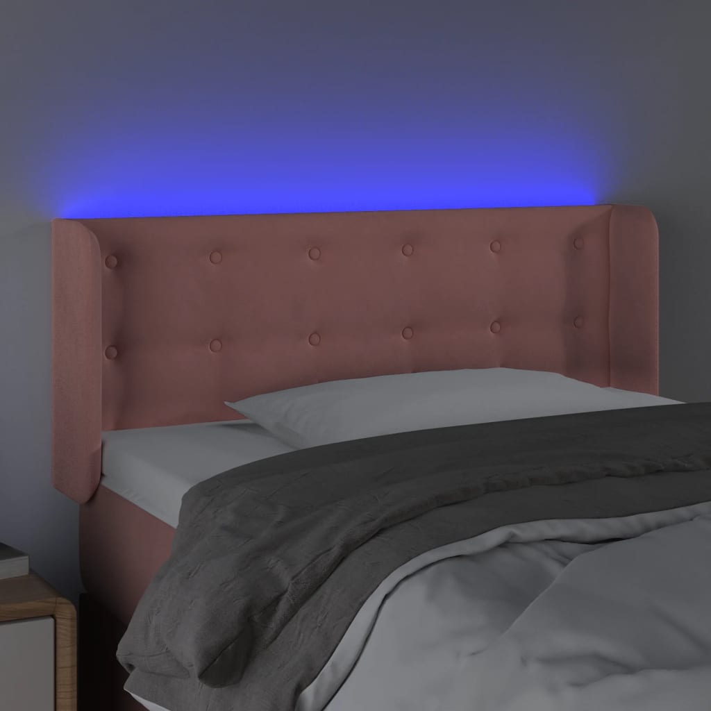 Tête de lit à LED Rose 83x16x78/88 cm Velours - XIOS