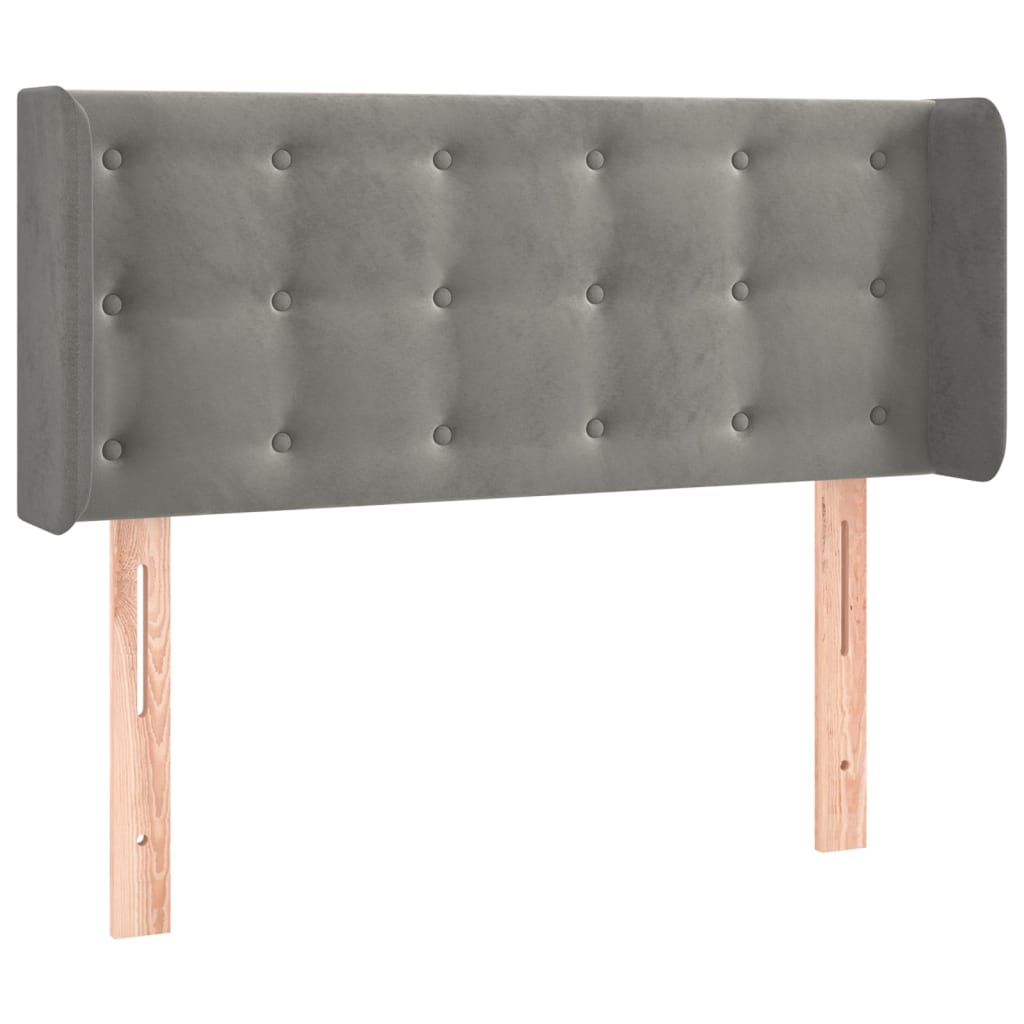Tête de lit à LED Gris clair 93x16x78/88 cm Velours - XIOS