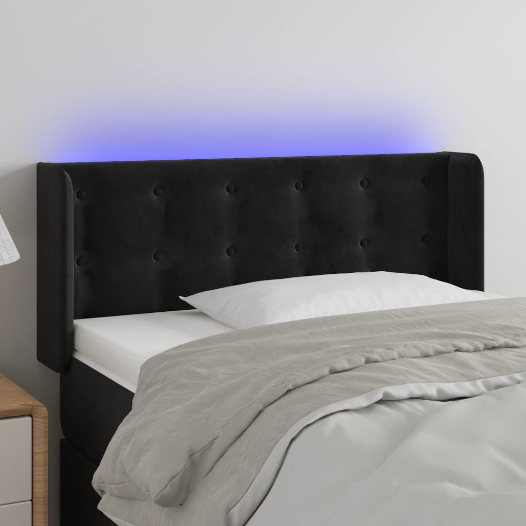 Tête de lit à LED Noir 93x16x78/88 cm Velours - XIOS