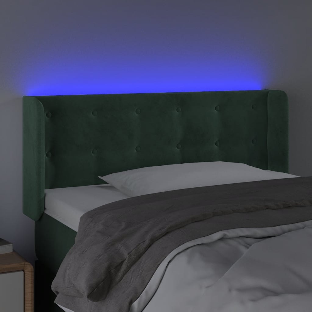 Tête de lit à LED Vert foncé 93x16x78/88 cm Velours - XIOS