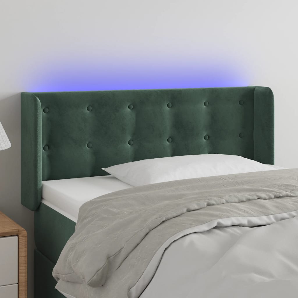 Tête de lit à LED Vert foncé 93x16x78/88 cm Velours - XIOS